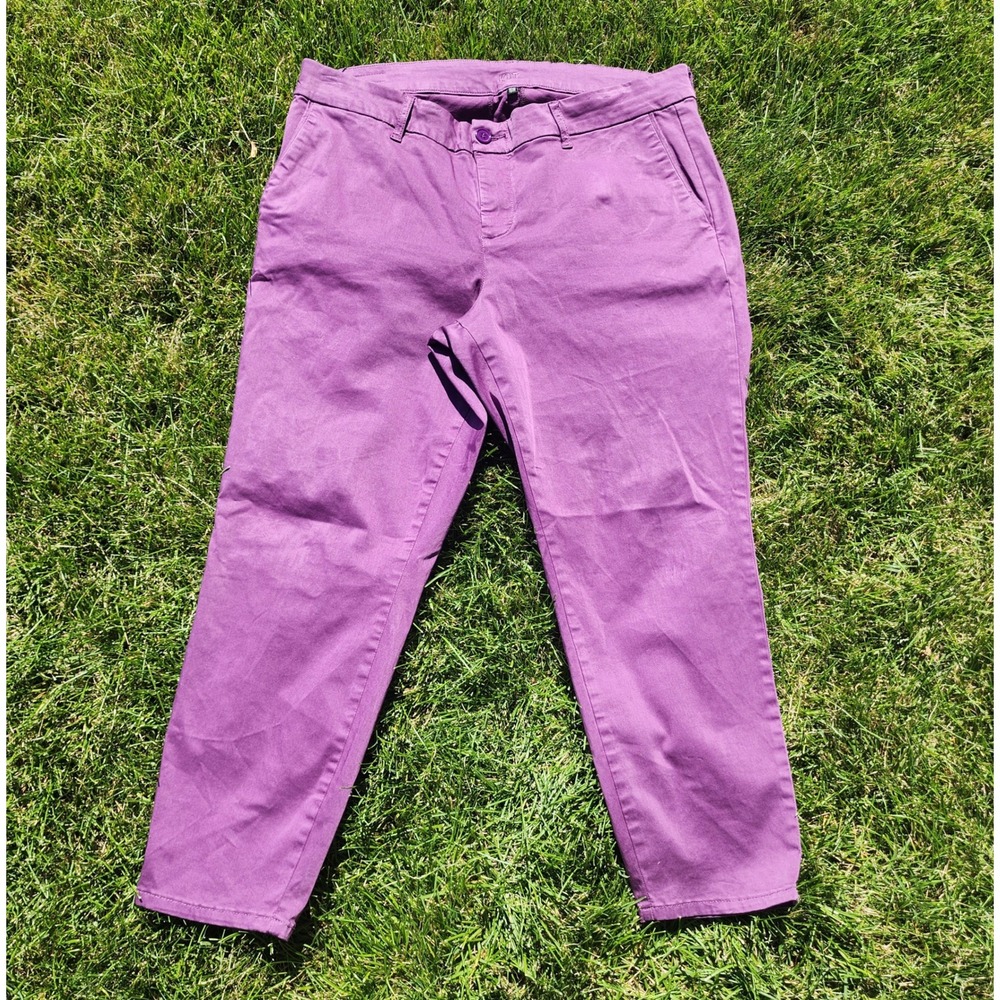 KUT from the Kloth Ankle Trouser Women 16W Purple Cotton Stretch Pants Plus Size